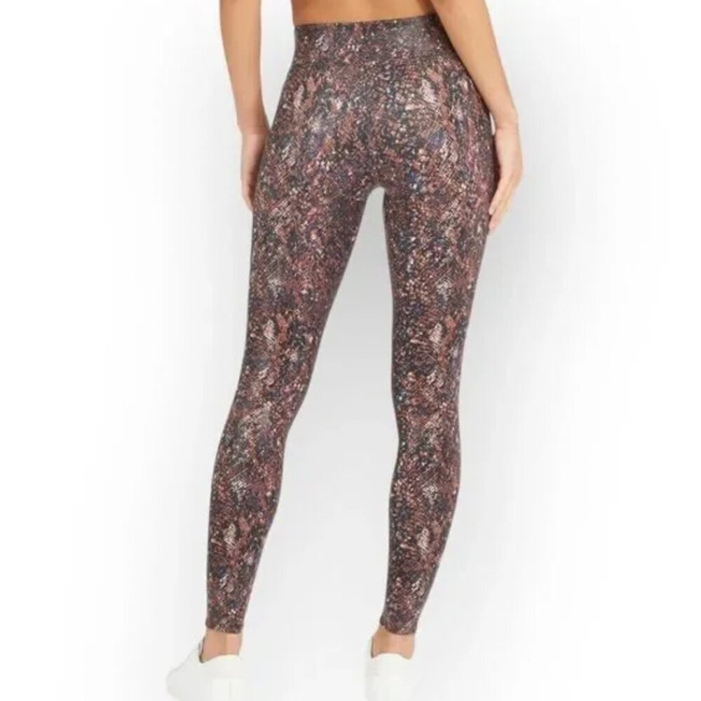 SPANX Faux Leather Snake Shine LeggingsMocha Snake - Size L